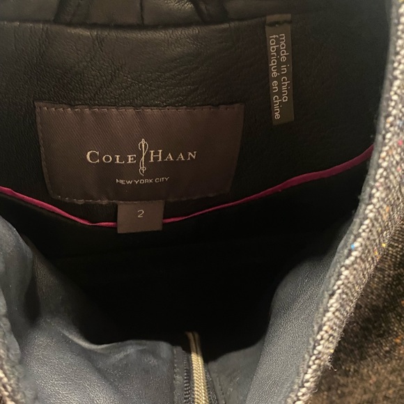 Leather and tweed Cole Haan Moto jacket - Picture 5 of 7